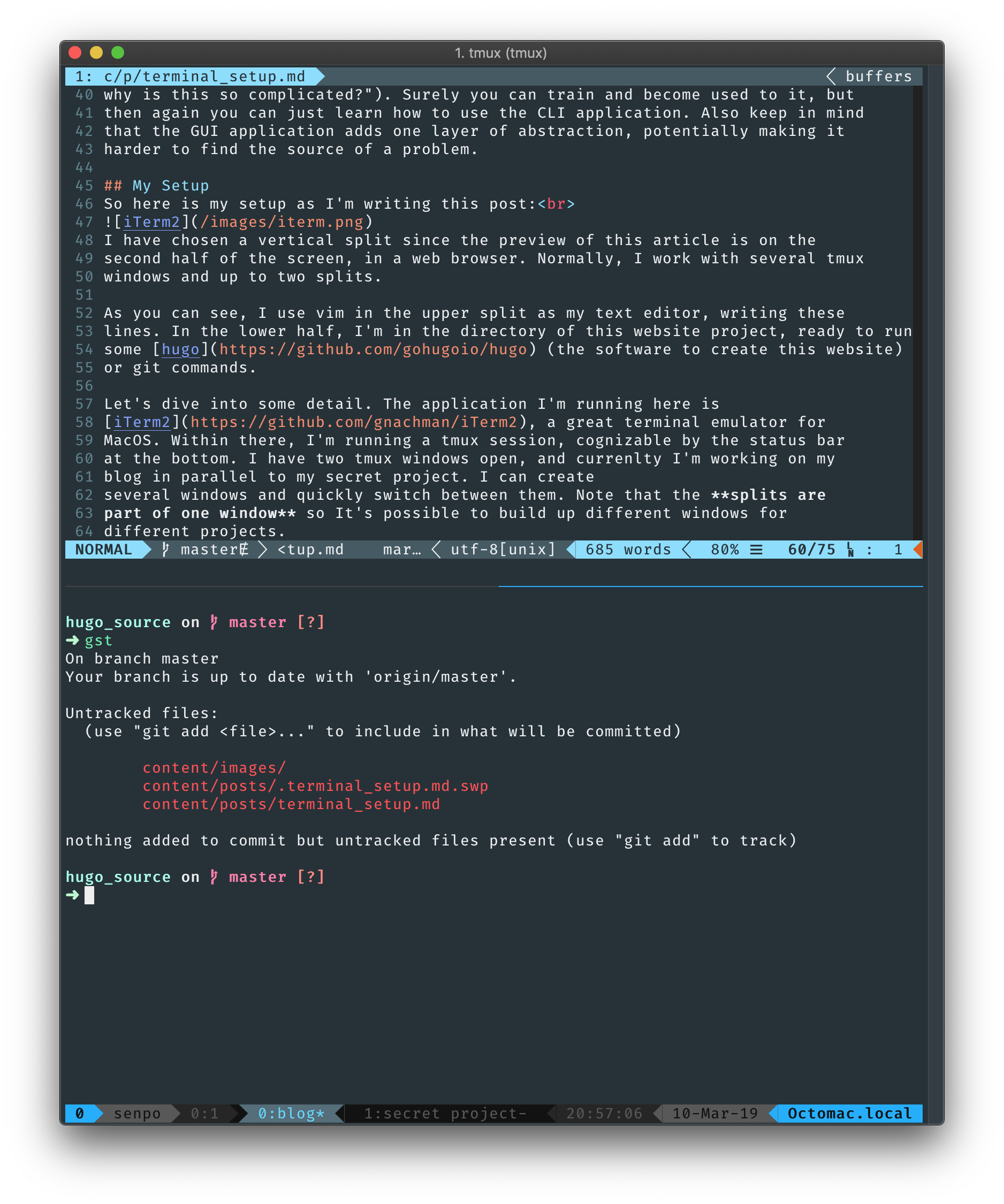 set up iterm github